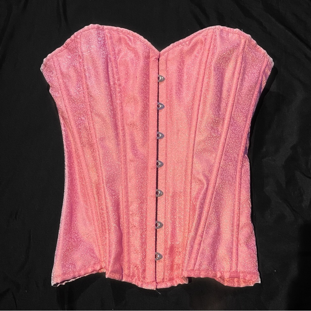 Daisy Corsets Pink Floral Adjustable Strap Tie Snap.